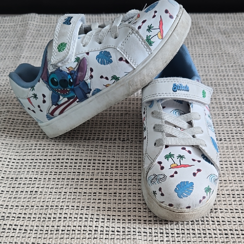 Disney's Stitch No-Tie Shoes (Lilo & Stitch) Kids Sz 12, Elastic Laces